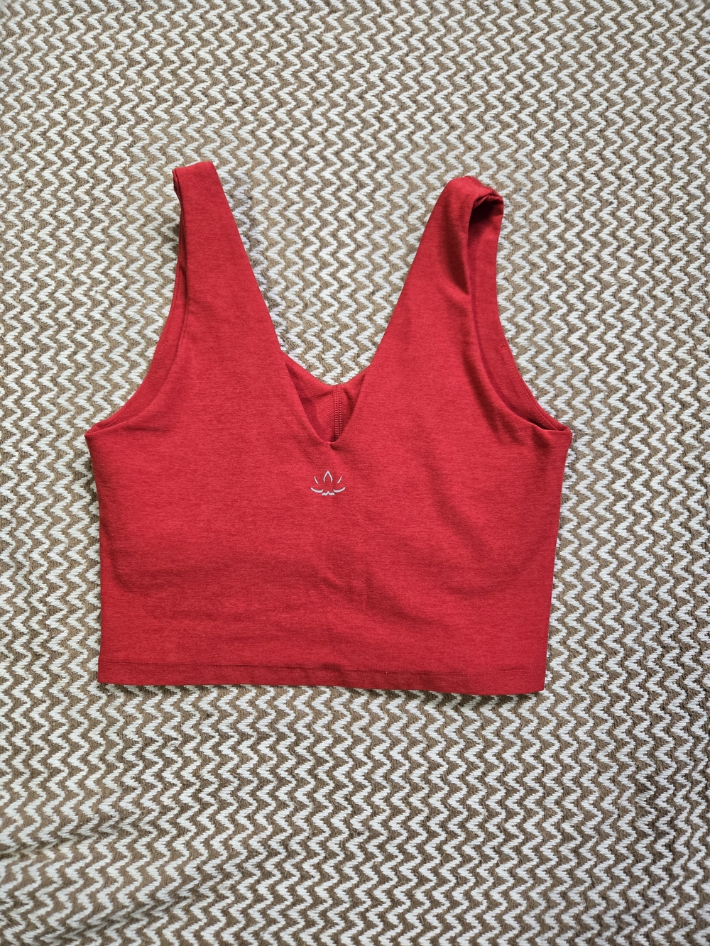 Beyond Yoga Women's Red V-Neck Crop Tank